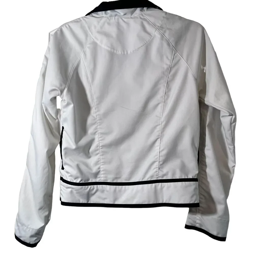 Nike White with Black Trim S (4-6) Jacket Full Zip Pockets - Picture 8 of 9